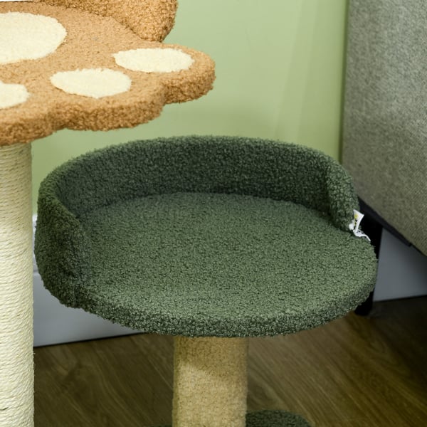 Kissan raapimispuu, 43x39x52 cm, vihreä ruskea beige