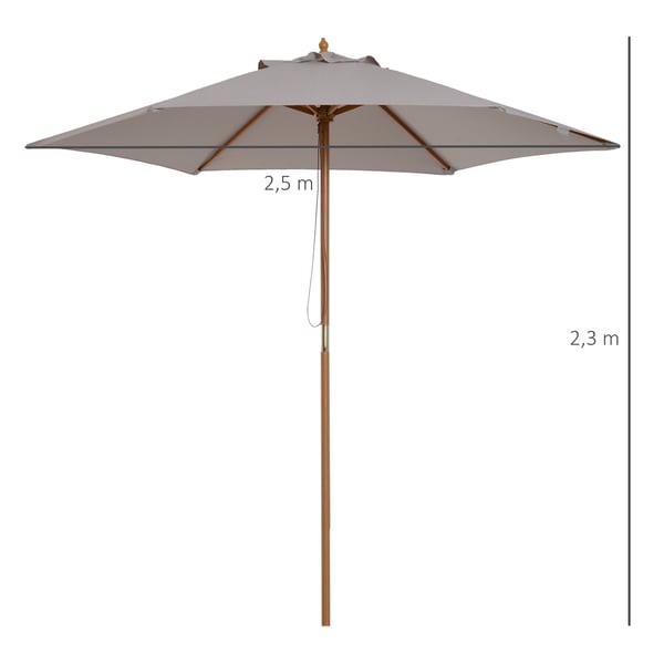 Paraply för uteplats, 250x230 cm, Grå