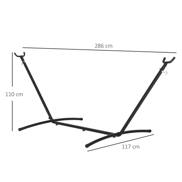 Riippumaton teline, 280x120x110 cm, musta