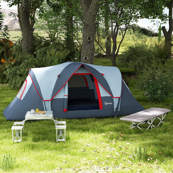Camping Telt, 455x230x180 cm, Grå
