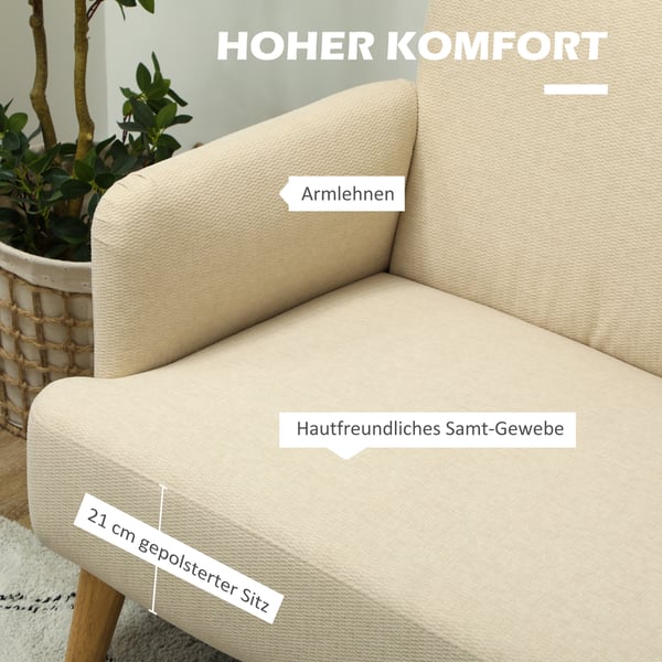 Soffa, 130x74x79 cm, Creme