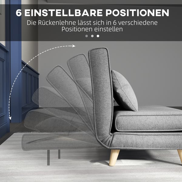 Bäddsoffa, 95x95x80 cm, Grå