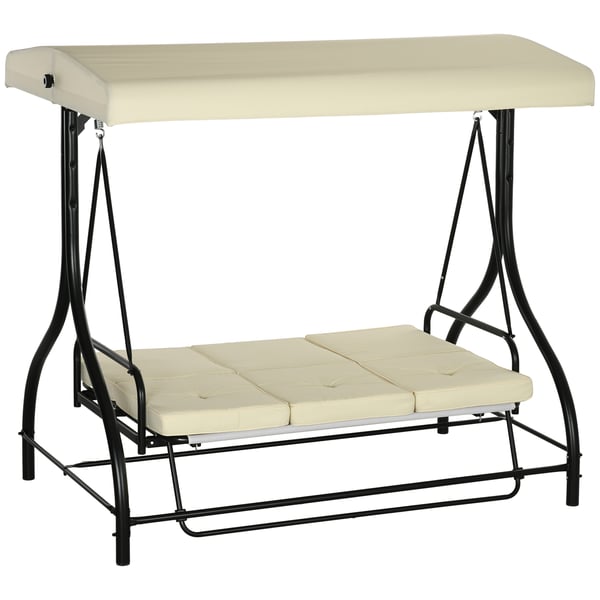 Havesving, 2 i 1 Hollywood gyngeseng, 195x117x175 cm, Beige