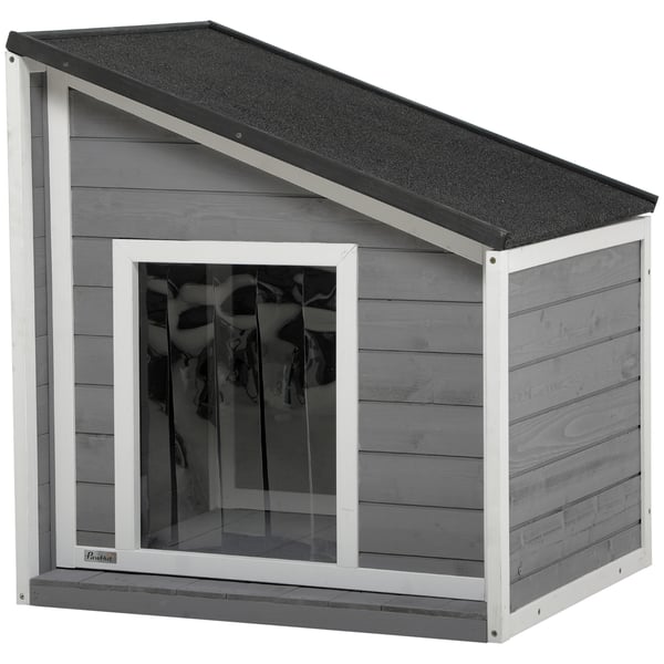 Hundehus, 71x58x53/77 cm, Grå