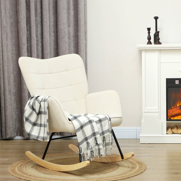 Keinuva tuoli, 98x71x101 cm, beige