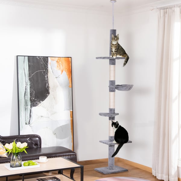 Kattetårn, 40x34x230-260 cm, Grå