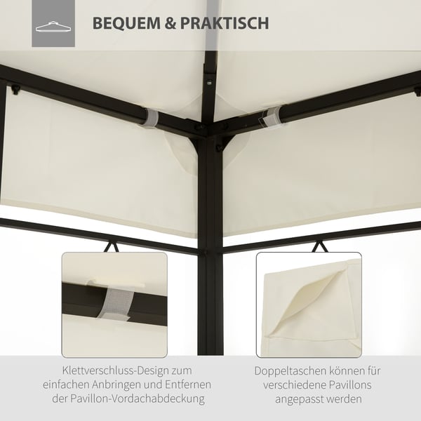 Udskiftningskaleche til pavillon, 400x300 cm, Hvid