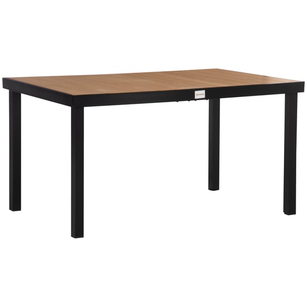 Trädgårdsmatbord, 140x90x74 cm, Natur, Svart Trädgårdsmatbord, 140x90x74 cm, Natur, Svart
