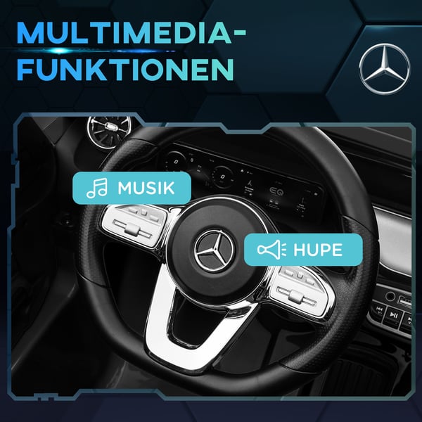 Elbil, Mercedes-Benz EQA Licenseret, 111,5x69x52,5 cm, Sort