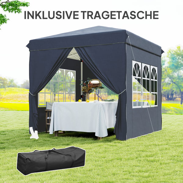 Sammenklappelig Pavillon, 248x248x270 cm, Blå