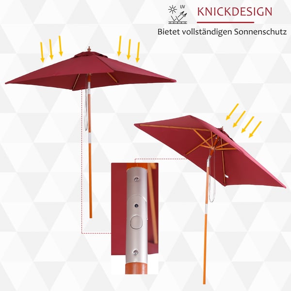 Parasol, 200x150x230 cm, Rød