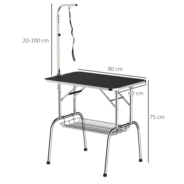 Trimbord, 90x60x75 cm, Svart