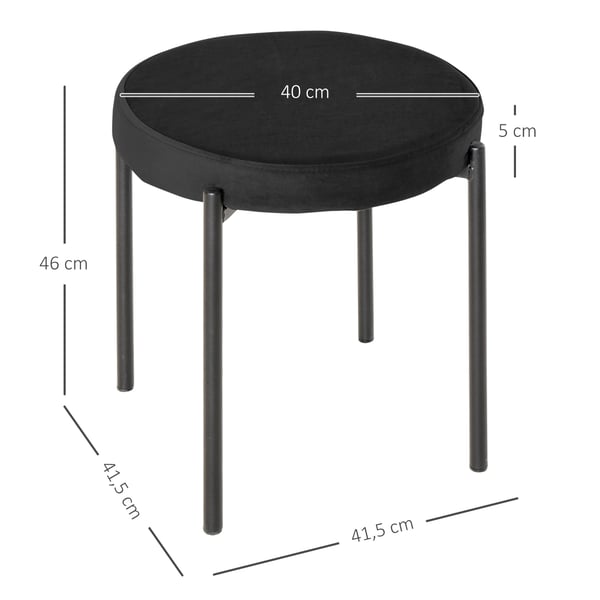 Matpall, 41,5x41,5x46 cm, Svart
