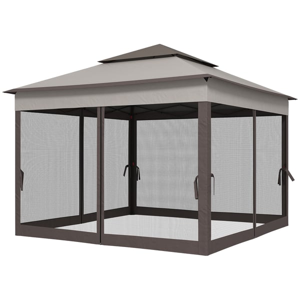 Hopfällbart paviljong, 325x325x270 cm, krämvit Hopfällbart paviljong, 325x325x270 cm, krämvit