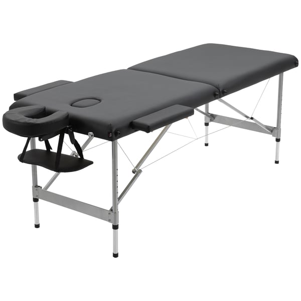 Massagestol, 186x71x62-83 cm, Sort