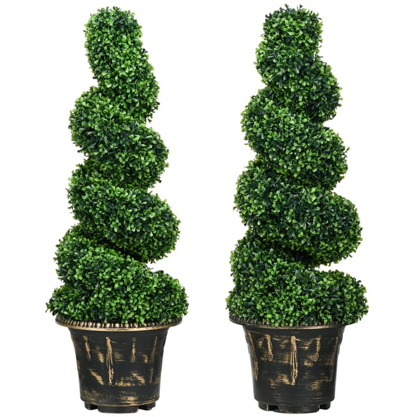 Kunstige planter, spiral buksbom, 90 cm, grøn