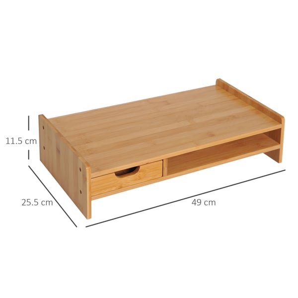 Monitorstativ, 49x25,5x11,5 cm, Natur