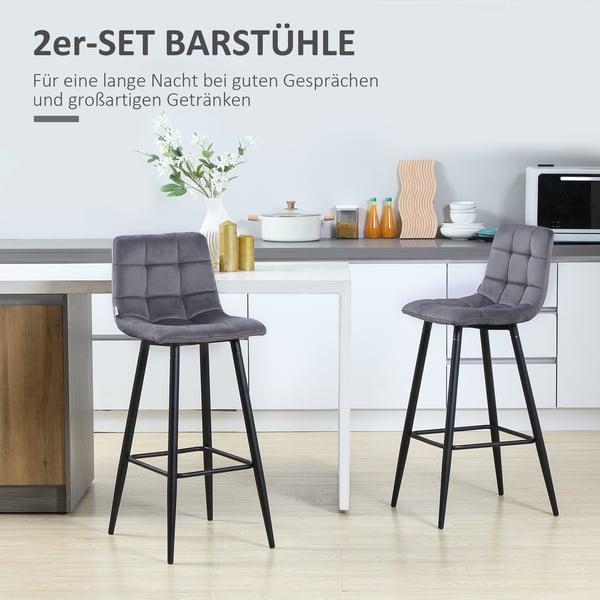 Barstolssæt, 42x47x105 cm, Grå