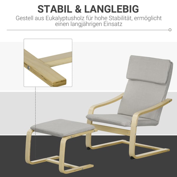Loungestol Sæt, 66,5x80x99 cm, Lysegrå