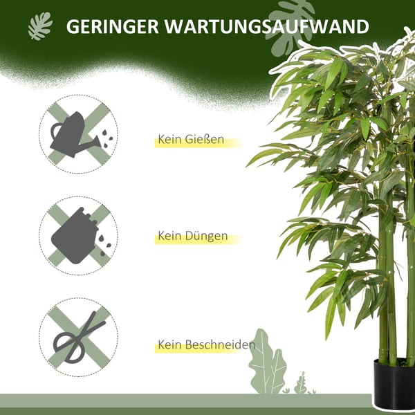 Kunstig Bambusplante, 140 cm, Grøn