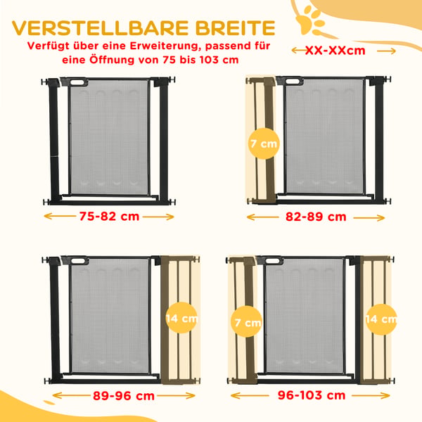 Lemmikkien portti, 75-103x76 cm, Musta