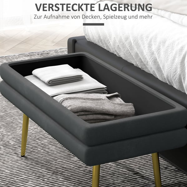 Opbevaringsbænk, 79,5x37,5x43 cm, grå