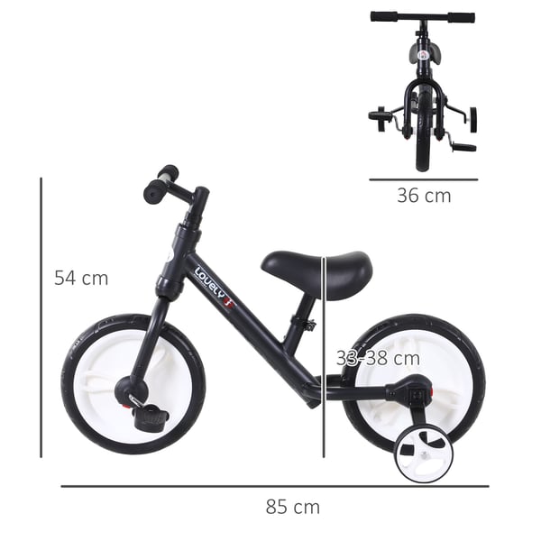 Løbecykel, 85x36x54 cm, Sort