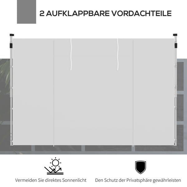 Gazebo Sidepaneler, 295x195 cm, Hvid