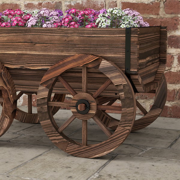 Blomsterkasse, 120x41x54 cm, Svedet træ