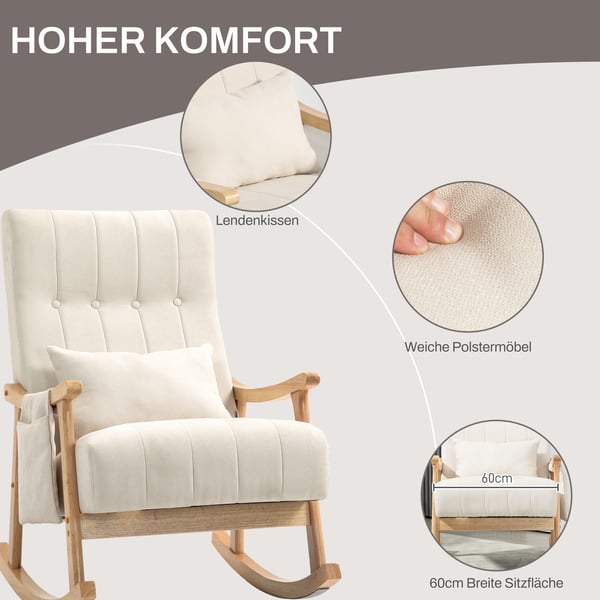 Gyngestol, 65x90x98 cm, Beige