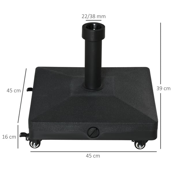 Parasolbase, 45x45x39 cm, Sort