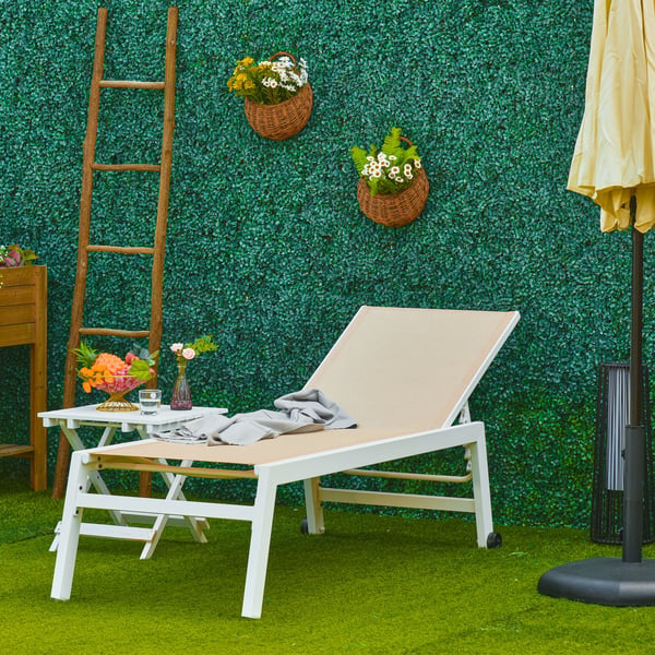 Solstol, 169x65x102 cm, Vit