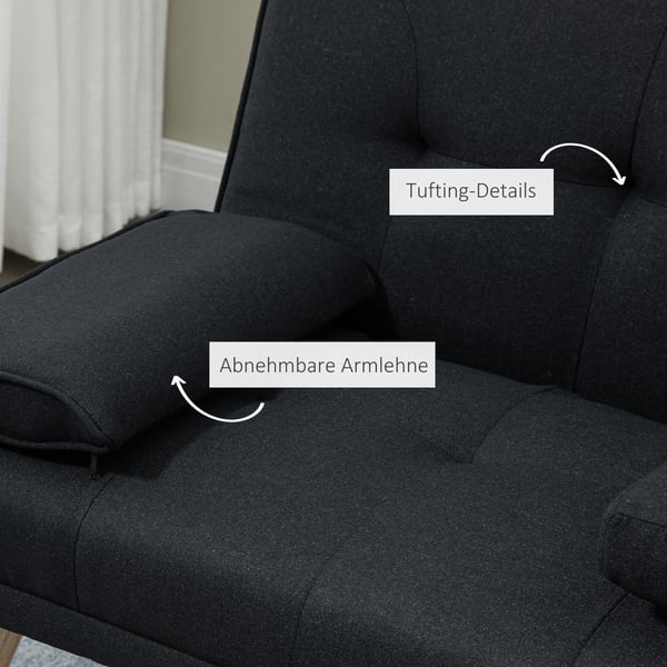 Soffa med sängfunktion, 181x77x78 cm, Grå