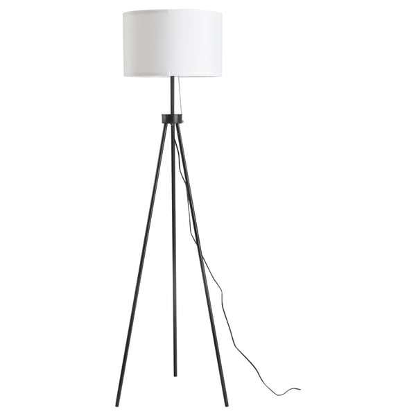 Gulvlampe, 37x37x152 cm, Sort og Hvid