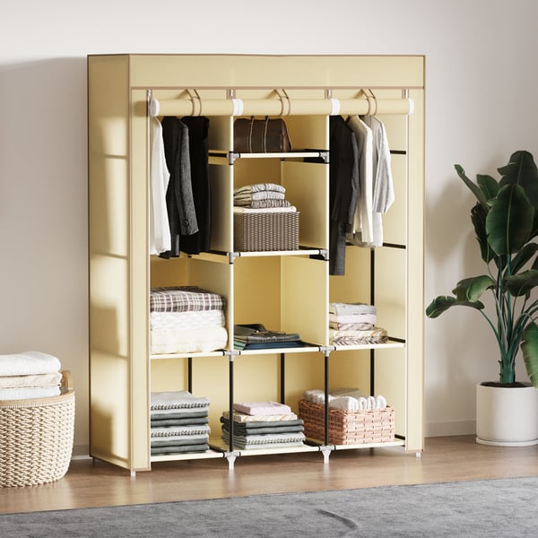 Kangasvaatekaappi, 125x43x162,5 cm, beige