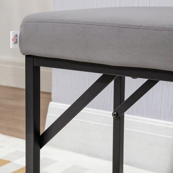 Polstret bænk, 115x46x49 cm, Mørkegrå