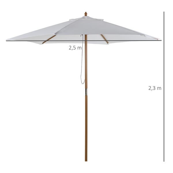 Havparasol, 250x230 cm, Hvid