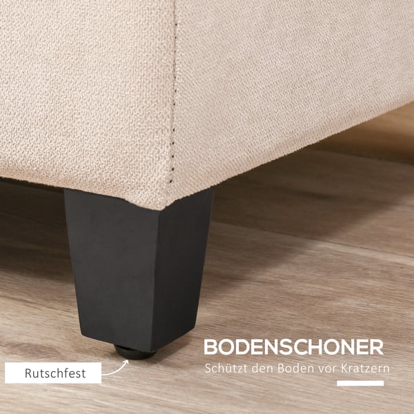 Opbevaringsbænk, 125x49x41,5 cm, Beige