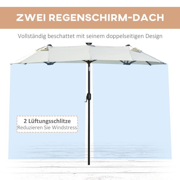 Patiosateenvarjo, 292x150x218 cm, beige