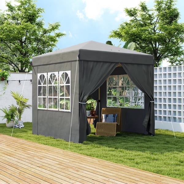 Pop-up Pavillon, 250x250x268 cm, Mørkegrå