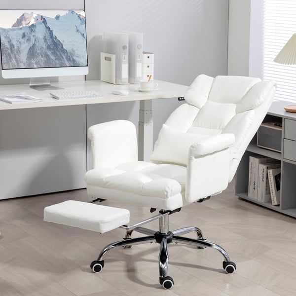 Kontorstol, 69x65x107-115 cm, Hvid