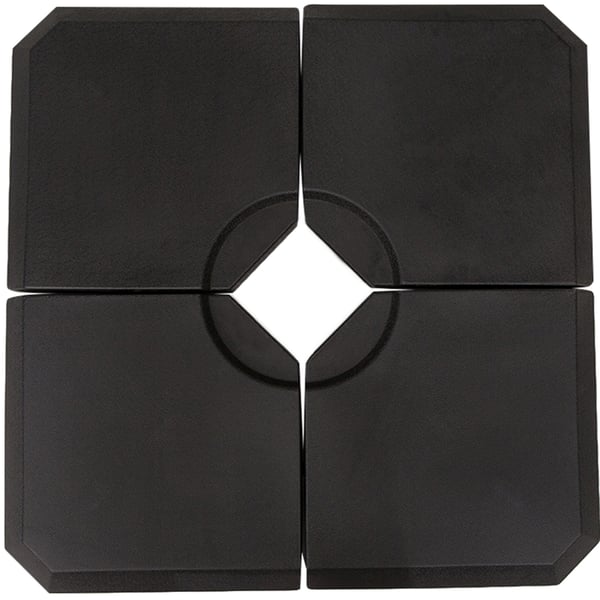 Parasolbase vægtsæt, 100x100x9,5 cm, Sort