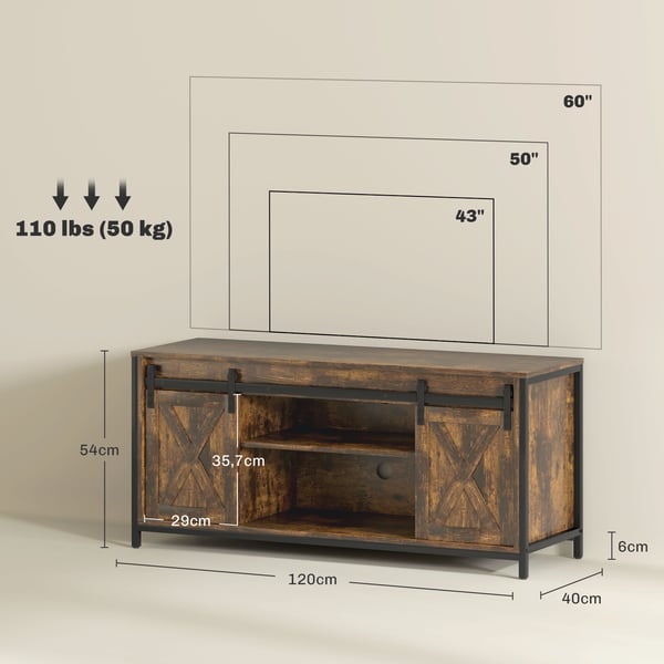 TV-bord, 120x40x54 cm, brun