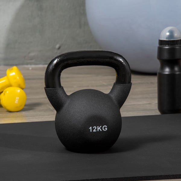 Kettlebell, 20x13x23 cm, Sort