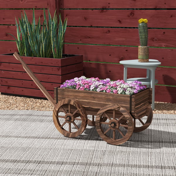 Blomsterkasse, 120x41x54 cm, Svedet træ