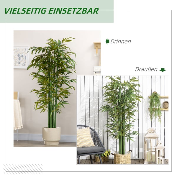 Kunstig plante, bambustræ, 180 cm, grøn