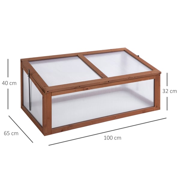 Mini Drivhus, 100x65x40 cm, Brun