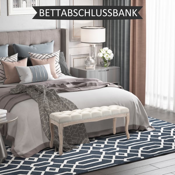 Polstret bænk, 110x40x48 cm, beige