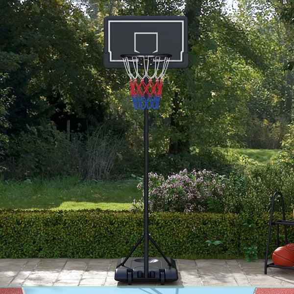 Basketballkurv, 220-250x74x55 cm, Sort