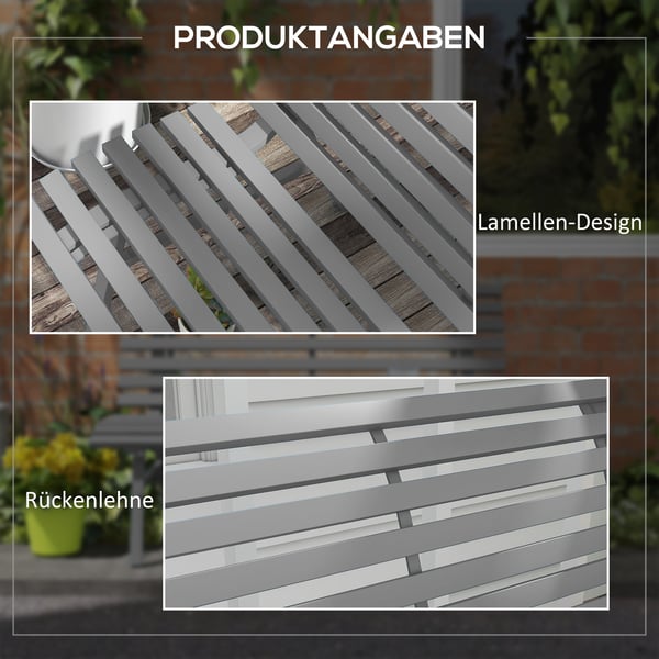 Trädgårdsbänk, 123x67x79 cm, Grå